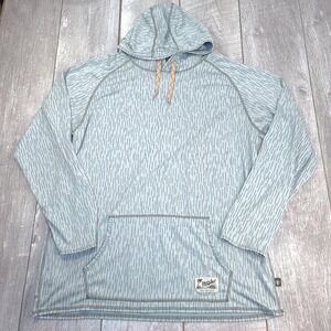 Howler Bros Hoodie Mens XXL Blue Rain Print Sun Shirt Performance Pullover